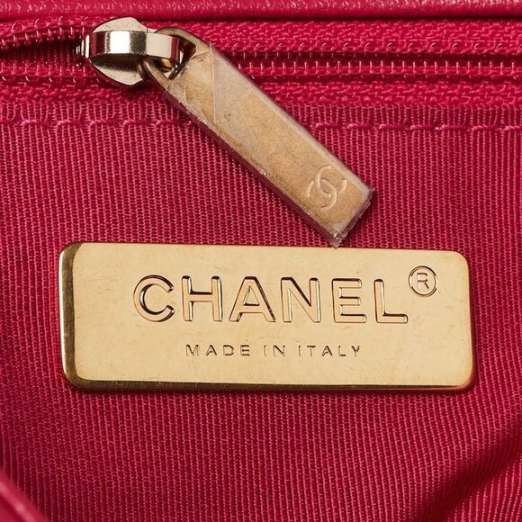 Chanel Pink Quilted Lambskin Leather Chanel 19 Small Flap Bag - Picture 6 of 10